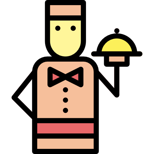 Waiter Smalllikeart Lineal Color icon