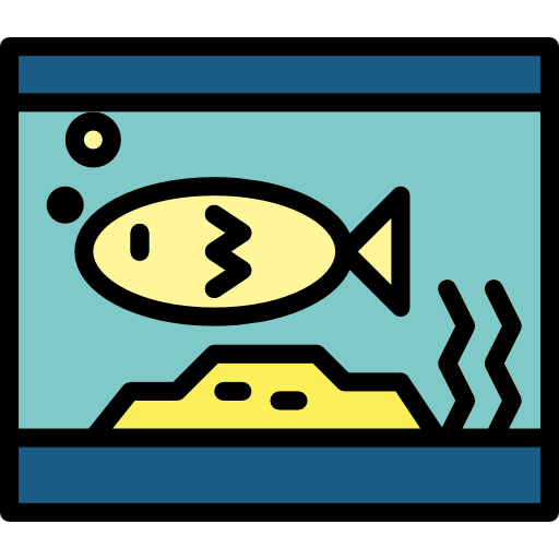 ciotola di pesce Smalllikeart Lineal Color icona