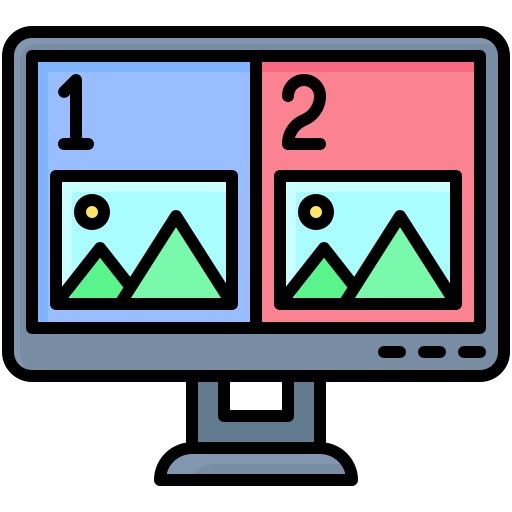 Split screen Generic Outline Color icon