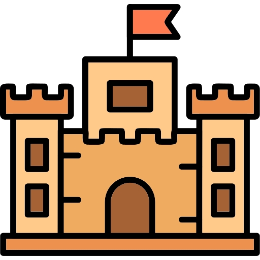 zamek z piasku Generic Outline Color ikona