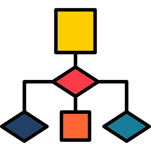 diagrama de flujo Generic Outline Color icono