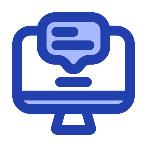 Online interview Generic Blue icon