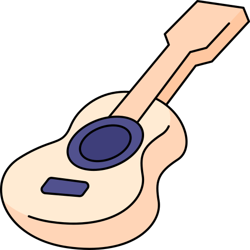 Guitar Generic Thin Outline Color icon
