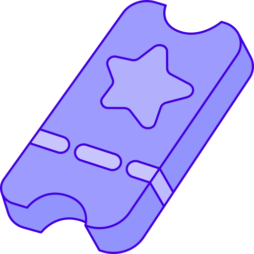 Ticket Generic Thin Outline Color icon