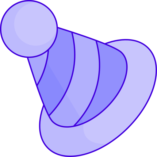 パーティーハット Generic Thin Outline Color icon