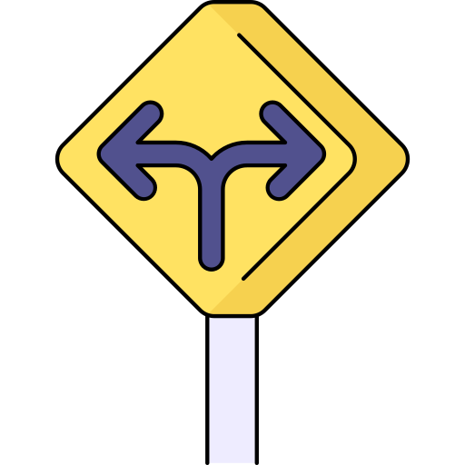 Road sign Generic Thin Outline Color icon