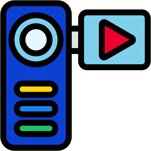 camara de video Generic Outline Color icono
