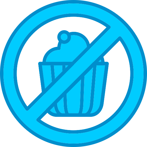 お菓子は禁止 Generic Blue icon