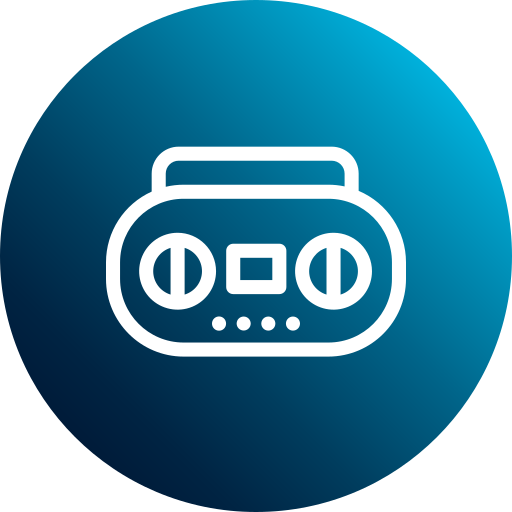 Radio cassette Generic Flat Gradient icon