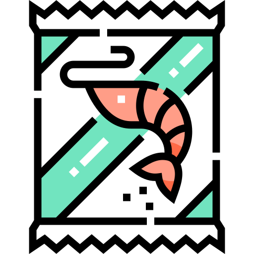 Prawn Detailed Straight Lineal color icon