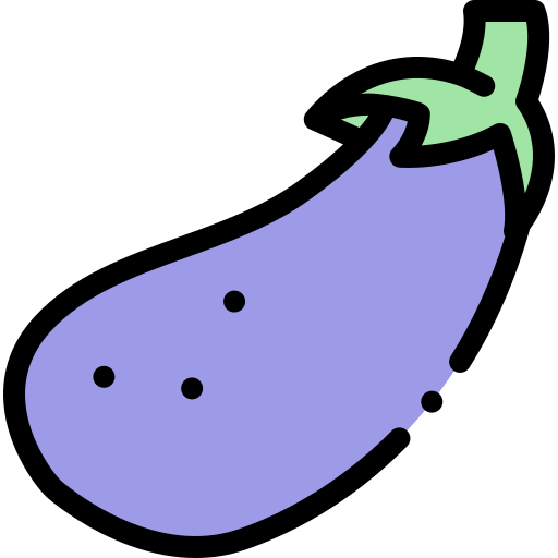 Eggplant Detailed Rounded Lineal color icon