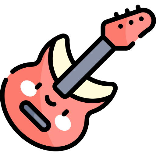 Electric guitar Kawaii Lineal color icon