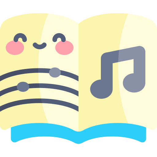 Music book Kawaii Flat icon