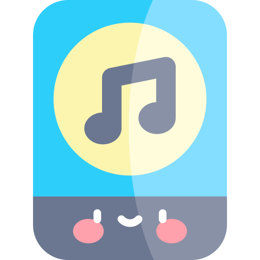 applicazione musicale Kawaii Flat icona