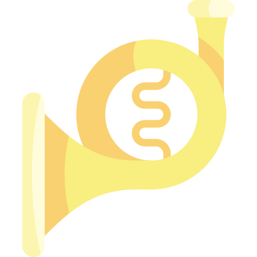 French horn Kawaii Flat icon