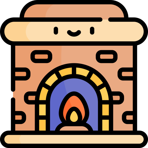 Fireplace Kawaii Lineal color icon