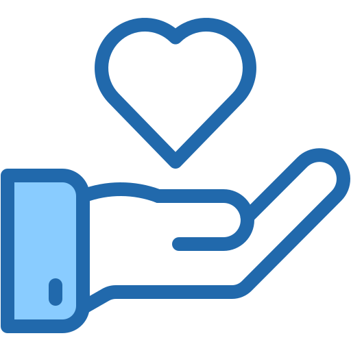 Hand heart Generic Blue icon