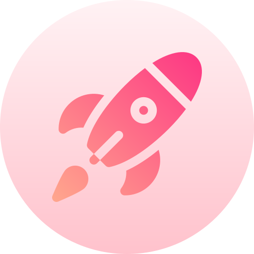Space rocket Basic Gradient Circular icon