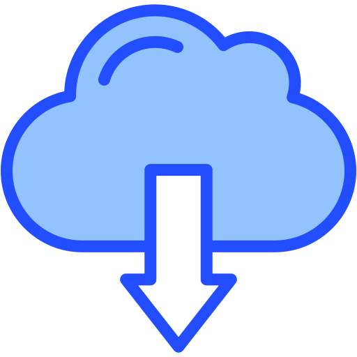 Cloud Download Generic Blue icon