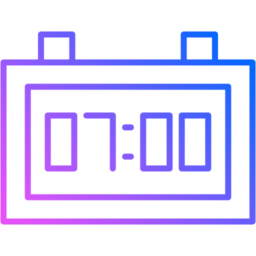 reloj despertador digital Generic Gradient icono