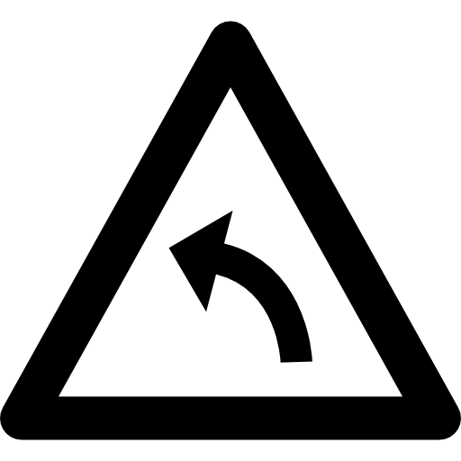 girare a sinistra segno  icona
