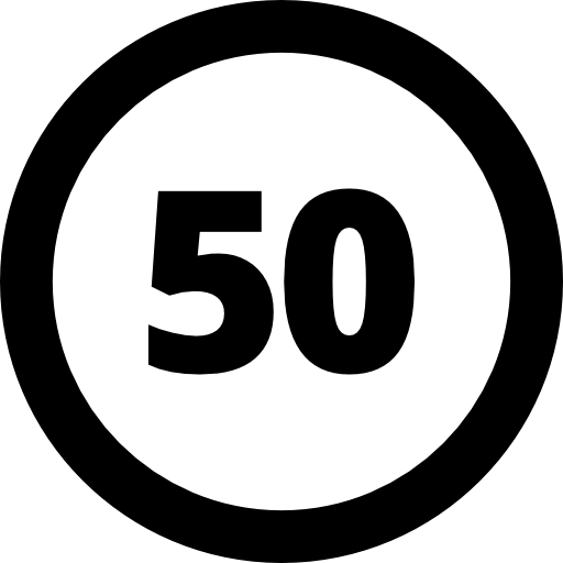 panneau de limitation de vitesse 50  Icône