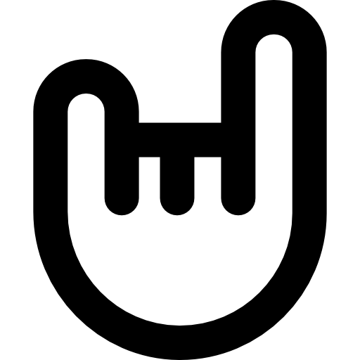 signo de los cuernos Basic Rounded Lineal icono