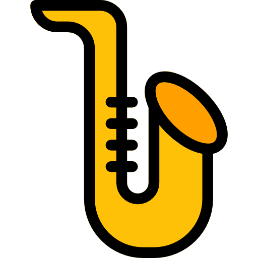 saxofone Pixel Perfect Lineal Color Ícone