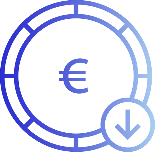 moneda euro Generic Gradient icono