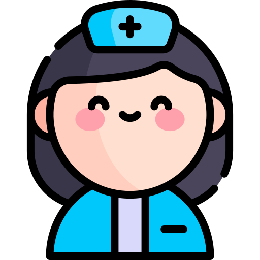 Медсестра Kawaii Lineal color иконка