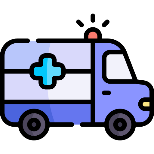 ambulance Kawaii Lineal color Icône