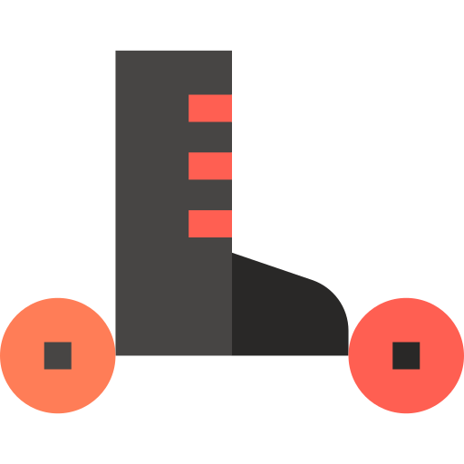 Roller Skate Basic Straight Flat icon
