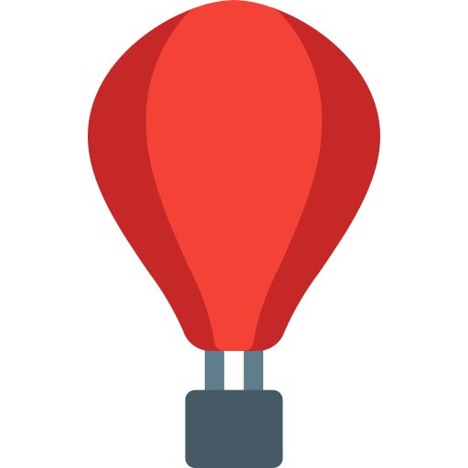 Hot air balloon Pixel Perfect Flat icon