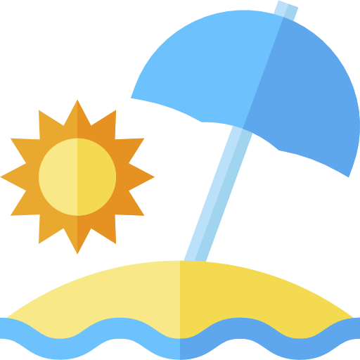 Sun umbrella Basic Straight Flat icon