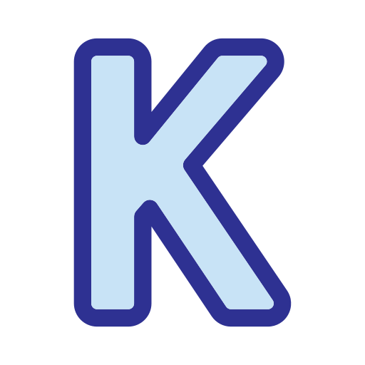 Letter k Generic Blue icon