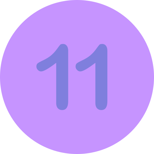 numer 11 Generic Flat ikona