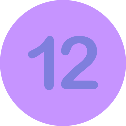 numer 12 Generic Flat ikona