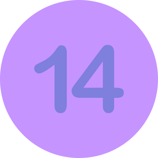numéro 14 Generic Flat Icône
