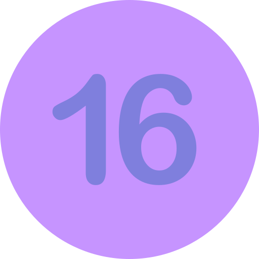 Число 16 Generic Flat иконка
