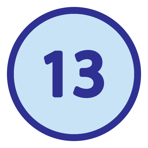 trzynaście Generic Blue ikona