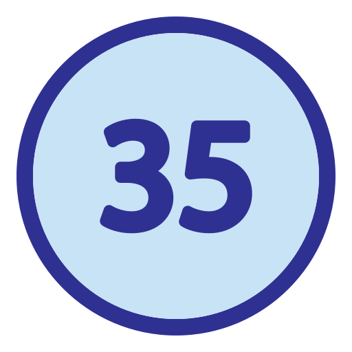 trzydzieści pięć Generic Blue ikona