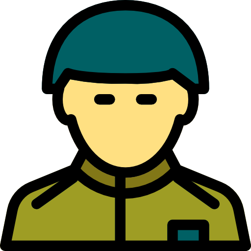 Żołnierz Pixel Perfect Lineal Color ikona