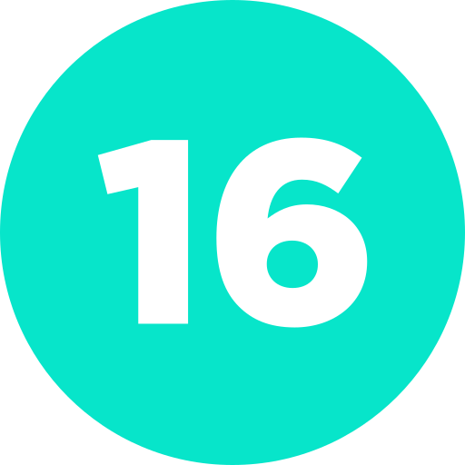 numero 16 Generic Flat Ícone