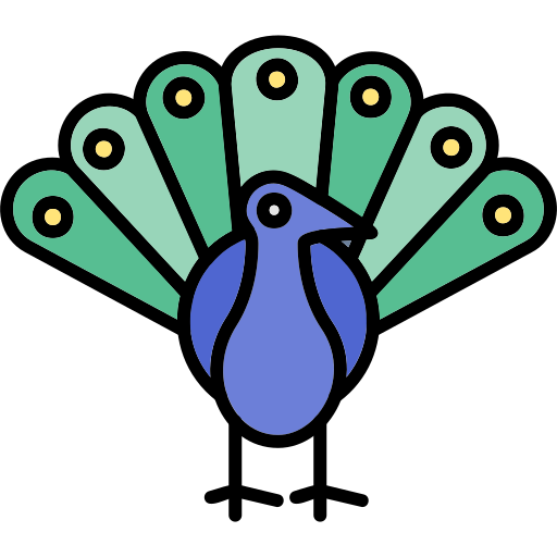 pavo real Generic Outline Color icono