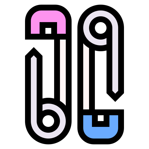 안전핀 Generic Outline Color icon