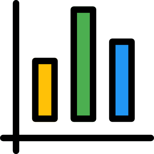 wykres słupkowy Pixel Perfect Lineal Color ikona