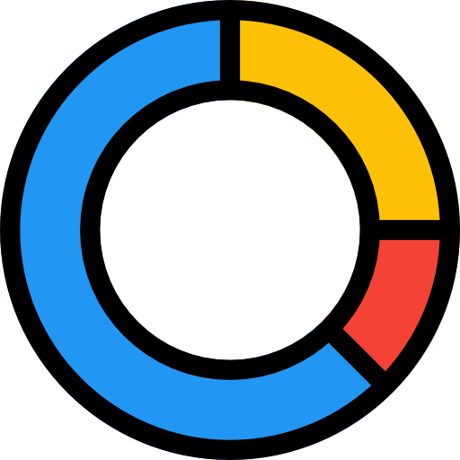 wykres kołowy Pixel Perfect Lineal Color ikona
