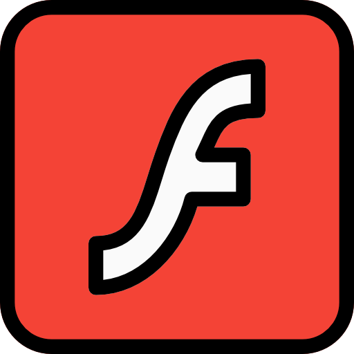 adobe flash player Pixel Perfect Lineal Color icono