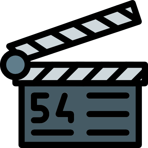 clapperboard Pixel Perfect Lineal Color icon