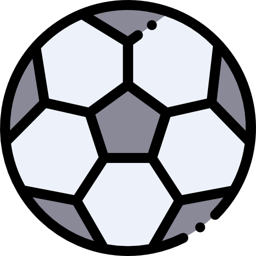 palla da calcio Detailed Rounded Lineal color icona